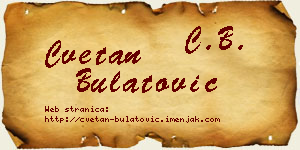 Cvetan Bulatović vizit kartica